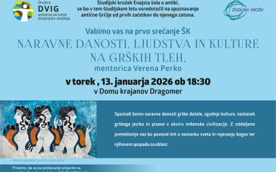 Predavanje dr. Verene Perko: Naravne danosti, ljudstva in kulture na grških tleh, dne 13. januarja 2026