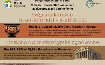 Vabilo na predavanje dr. Verene Perko: Grki – nadaljevanje