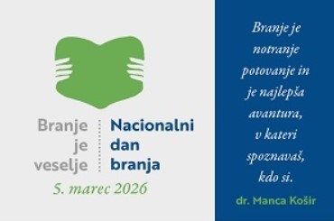5. marec 2026 – nacionalni dan branja v Republiki Sloveniji