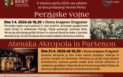 Vabilo na predavanje dr. Verene Perko – Grki – Perzijske vojne – Atenska Akropola in Partenon